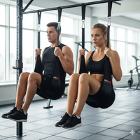 Sangles de suspension Rexfit Sport Premium pour abdominaux, avec coutures renforcées et rembourrage en mousse souple, pour les exercices d'abdominaux, de levée des jambes et de renforcement du tronc.