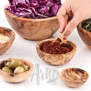 ชุดชามไม้มะกอกทำมือขายส่ง |   งานฝีมือจากเมืองโมราบาดะบัด - Product Image 4