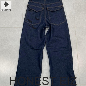 Honest Eiz <b>Men's</b> High Waist Ripped Canvas Breathable Lightweight Casual Regular Fit Stonewashed Zipper Fly Jeans 100% Cotton - Product Image 2