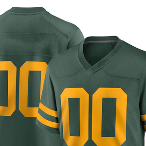 Maillot de football pour homme à col en V et manches courtes, vert et jaune, numéro 00, imprimé, en polyester respirant, coupe classique - Product Image 6