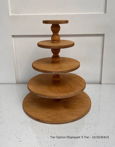 Support à gâteau en bois léger avec design pliable, facile à transporter, idéal pour les fêtes en plein air, les événements, la boulangerie et la photographie - Product Image 5