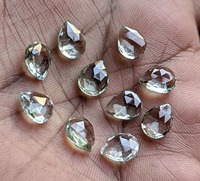 Ametyste Verte Naturelle Prasiolite Taillée en Poire Rose Forme Badam Pierre Facettée de Haute Qualité RUHAN GEMS pour la Fabrication de Bijoux Fins