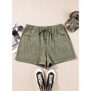 Nouveaux shorts pour femmes, coupe slim, taille haute, design multi-poches, taille élastique, été, décontracté, élégant, confortable, usage quotidien, vente en gros, MOQ - Product Image 2