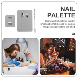 2 Ensembles de Palettes de Mélange pour Maquillage, Plateau Cosmétique Portable en Acier Inoxydable, Palette Artistique, Outil de Mélange pour Fond de Teint et Nail Art - Product Image 2