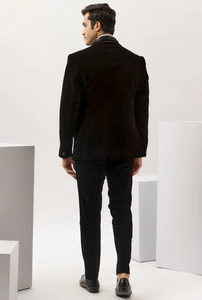 เสื้อสูทสีดำปักลาย zari กับสูททักซิโด้กางเกงสีดำดีไซน์เนอร์สำหรับงานปาร์ตี้/ชุดแต่งงานสำหรับผู้ชาย - Product Image 3