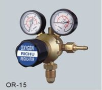Régulateur d'oxygène OR-15 pour soudage compatible avec GPL/argon/hélium/acétylène, construction en laiton/cuivre, pression de gaz réglable
