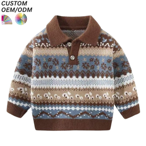 Pull en tricot personnalisé pour garçons, automne/hiver, écologique, anti-rétrécissement, polyester/coton, OEM/ODM, vente en gros - Product Image 5