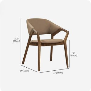 Silla de Comedor Moderna Tapizada en Madera Maciza, Silla de Brazos Contemporánea de Lujo para Muebles de Hotel, Restaurante y Cafetería - Product Image 6