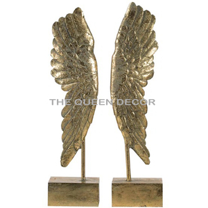 Elegantes sujetalibros decorativos de aluminio con forma de mano humana en mármol y chapado en oro, juego de 2 para mesa. - Product Image 3