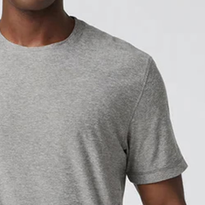 Camiseta de Hombre Gris Jaspeado con Logotipo Personalizado, Algodón Ultra Suave Premium, Cuello Redondo Informal, Manga Corta, Estilo Urbano Minimalista para Verano - Product Image 5
