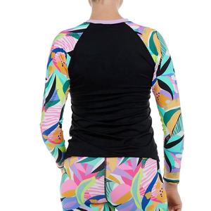 Conjunto de Camiseta de Manga Larga para Mujer con Protección UV UPF 50+, Estampado Floral, Traje de Baño Deportivo de Dos Piezas para Surf - Product Image 3
