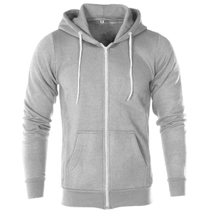 Sweat-shirts à capuche zippés pour hommes, motif uni, en coton et polyester polaire, brodés, impression personnalisée, vente en gros, fabricant, grandes tailles - Product Image 6