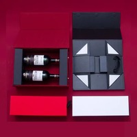 Caja de Regalo Plegable de Cartón Rígido Negro Mate Personalizada para Botellas de Vino con Recubrimiento UV, para Champán, Whisky, Vino Tinto y Licores