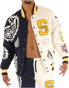 Premium Vintage Varsity Jacket for Men & Women – Classic Letterman Style Bomber Jacket with Embroidered Patches - Product Image 1