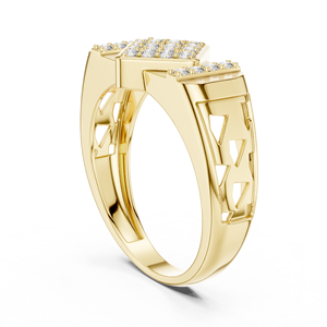 Bague de luxe pour homme en forme de diamant, plaqué or 14 carats, pavé de moissanite, bijoux personnalisés pour homme, vente en gros - Product Image 4