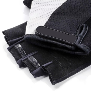 Black Fingerless Cycling Gloves With Padded Palm And Reinforced Stitching For Comfortable Ride - Product Image 6