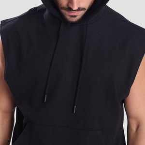 Hoodies sans manches 100% coton pour hommes, musculation, fitness, gym, bodybuilding, coupe ajustée - Product Image 6