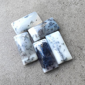 Agate Dendritique Naturelle Cabochon Coupe Rectangulaire Qualité AAA Blanc Noir Certifiée par un tiers Vente en gros Pierre précieuse Toutes tailles - Product Image 4