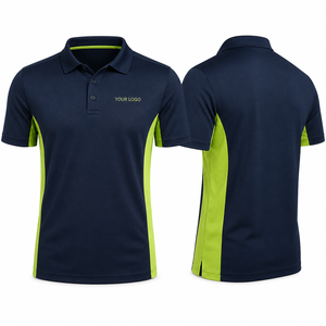 Chemise à coupe classique avec étiquette tissée personnalisée, ourlet à fentes latérales, en piqué 100 % polyester respirant, manches courtes, décontractée, fabrication sur mesure - Product Image 1