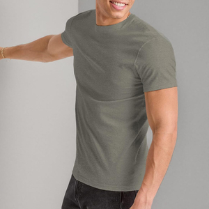 Camisetas Lisas al por Mayor, con Logotipo OEM, de Seda/Algodón, Talla Americana, Cuello Redondo, para Hombre, de Alta Calidad, Impresión Personalizada, Secado Rápido y Transpirables - Product Image 3