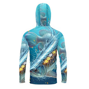 Vêtements de pêche UPF 50, séchage rapide, respirant, anti-UV, sur mesure, sublimation, chemise de pêche à manches longues - Product Image 4