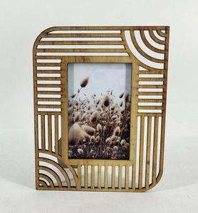 Handmade Wooden <b>Photo</b> <b>Frame</b> Rectangular Rustic Tabletop Display Bone Inlay Design for Home Office Decor - Product Image 3