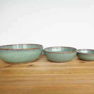 ชุดชามเซรามิกคลาสสิก 3 ใบ เคลือบสีซอฟท์เมโดว์ ดีไซน์ประหยัดพื้นที่ ใช้งานได้หลากหลาย ทนทาน ปลอดภัยสำหรับอาหาร เหมาะสำหรับครัวสมัยใหม่ - Product Image 6