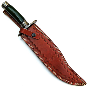 Couteau de chasse à lame fixe en acier Damas fait main avec manche en os de chameau, couteau de chasse extérieur personnalisé OEM - Product Image 5