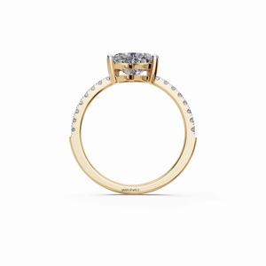 Elegante Anillo de Boda Clásico para Mujer con Diamante Cultivado en Laboratorio con Certificación IGI, Corte Corazón, Banda Pavé, Oro 10K/14K/18K, Plata 925/935, Regalo - Product Image 3