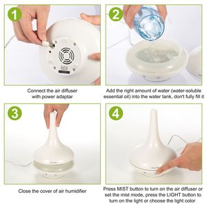 Humidificateur à ultrasons à brume froide de 200 ml avec lumières colorées, diffuseur d'huiles essentielles automatique pour le bureau, la maison, le yoga, sans eau - Product Image 6