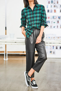 Black <b>Pant</b> Trousers Genuine Leather Lambskin Soft Comfortable Beautiful Color Style Customize Fashion Online Store Women <b>Pants</b> - Product Image 4