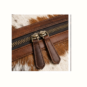 Sac de voyage et de week-end en cuir de vachette véritable Hairon, fait main, grande capacité, avec fermeture éclair, portable, collection 2026, directement de l'usine - Product Image 5