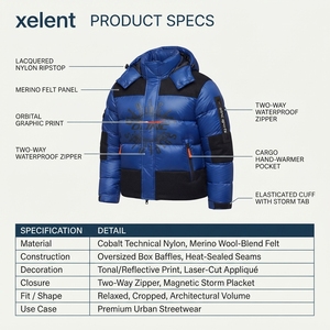 Veste matelassée pour homme Olinc Sports Premium, coupe ample, nylon haute densité, ripstop, streetwear européen, manteau d'hiver en duvet - Product Image 5
