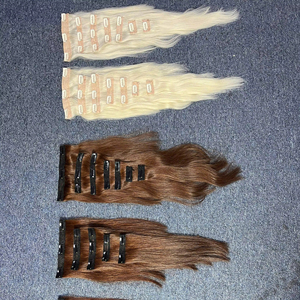 <b>Clip</b>-In Vietnamese Human Hair Extensions 100g 60cm Length Super Double Drawn Bulk Bundles Vietnam Suppliers - Product Image 1