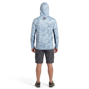 Camisa de Pesca con Capucha para Hombre, de Secado Rápido, en Poliéster y Spandex, con Diseño de Camuflaje y Malla Transpirable - Product Image 2