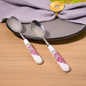 Cucharas de Postre y Té Lilac Grace con Mango de Cerámica (Juego de 2) Cucharas Largas para Servir en Hoteles - Product Image 6