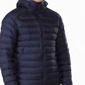 Veste d'extérieur personnalisée légère en duvet de canard et d'oie du Pakistan, rembourrée en coton, pour homme, avec col montant et logo frontal - Product Image 2