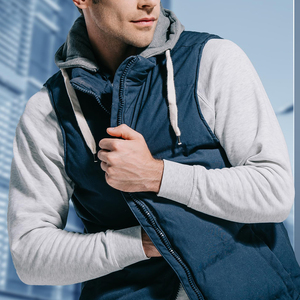GENERSA SPORTS Men's Winter Stand Collar Puffer <b>Vest</b> Solid <b>Brown</b> Zipper Closure Windproof Casual Outer Wear Eco-friendly - Product Image 6