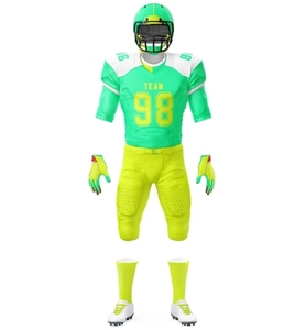 Uniforme de Fútbol Americano para Equipo, Color Azul Claro y Amarillo 98, Jersey con Estampado por Transferencia de Calor, Pantalones, Guantes, Tacos, para Hombre Adulto, Todas las Temporadas - Product Image 4