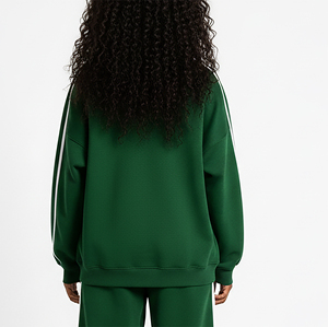 Custom Printed Embroidery Front Heavyweight Relaxed Fit <b>Zip</b> <b>Hooded</b> Women's Autumn/Winter Streetwear Breathable Fleece Sweatshirt - Product Image 2