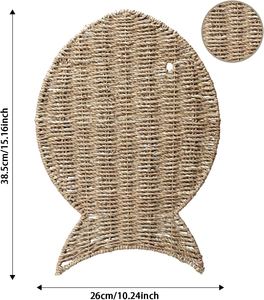 Vintage Handmade <b>Placemats</b> Table Hand Woven Natural <b>Seagrass</b> <b>Placemat</b> Round <b>Placemat</b> for Table Decor - Product Image 2
