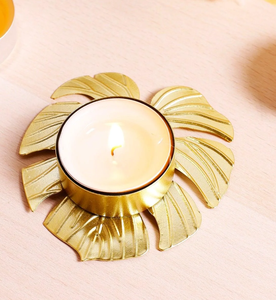 Portavelas de latón floral pulido para velas de té, hecho a mano, para bodas, eventos festivos, soporte de hierro para velas, decoración del hogar, para mesa. - Product Image 3