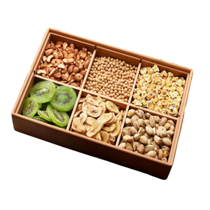 Factory Wholesale Eco-Friendly Polished Round Mango Wood Serving Trays Custom Logo Snacks Dry Fruit Candy <b>Box</b> Home Use Christmas - Product Image 6