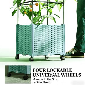 กระถางดอกไม้ & เครื่องปลูกต้นไม้บนเตียงในสวน - Product Image 3