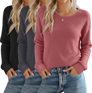 Sweat-shirts thermiques côtelés à texture gaufrée, respirants, en jacquard, pour femmes, personnalisables, sweat-shirts thermiques - Product Image 5