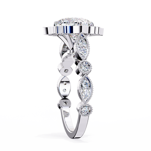 Lab Grown <b>Diamond</b> <b>Ring</b> in 10K Gold Cushion Cut IGI Certified Custom Brand Unisex Trendy Daily Wedding Bridal Shower - Product Image 1