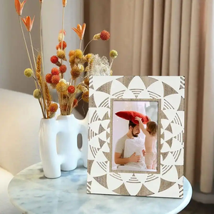 Marco de Fotos de Resina con Técnica Pintada a Mano, Forma Rectangular, Decoración para el Hogar con Temática del Día de la Tierra, FAIZA CRAFT FC-1480 - Product Image 5