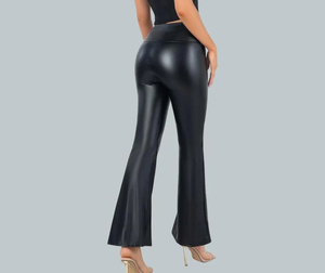 Women Genuine Leather Skinny <b>Pants</b> Wide Leg USA Fashion Style Soft Lambskin Online Store RTS Products Trousers - Product Image 2