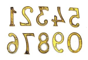 Brass House Hotel Door Number 0 Premium Metal Door Number <b>Plate</b> for Home Hotel Decor - Product Image 6