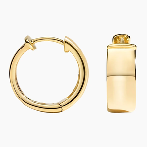 Pendientes de aro minimalistas de oro amarillo para mujer, joyería de uso diario, diseño simple, accesorios de moda de metal sólido - Product Image 5